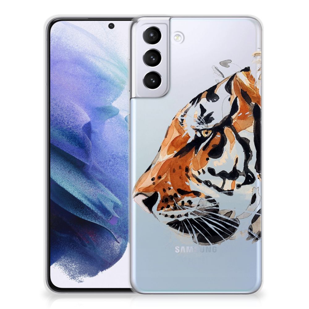 Hoesje maken Samsung Galaxy S21 Plus Watercolor Tiger B2C Telecom