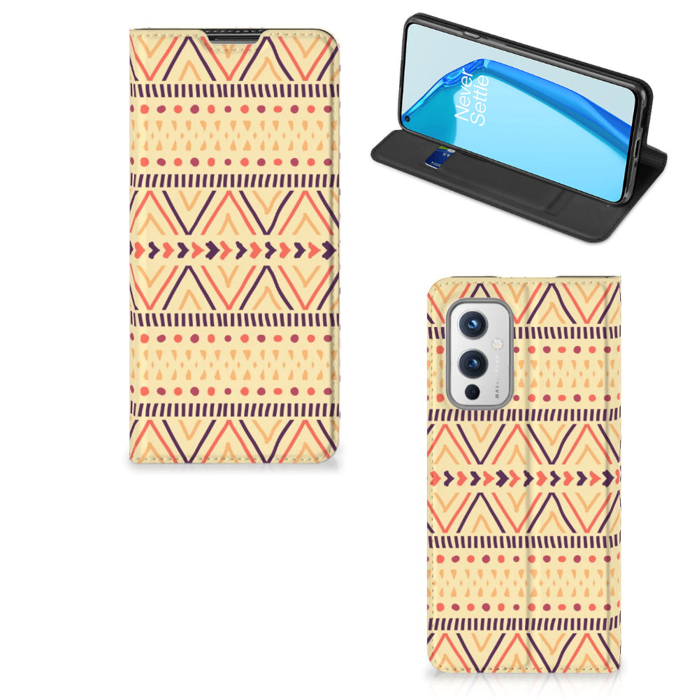 OnePlus 9 Hoesje met Magneet Aztec Yellow