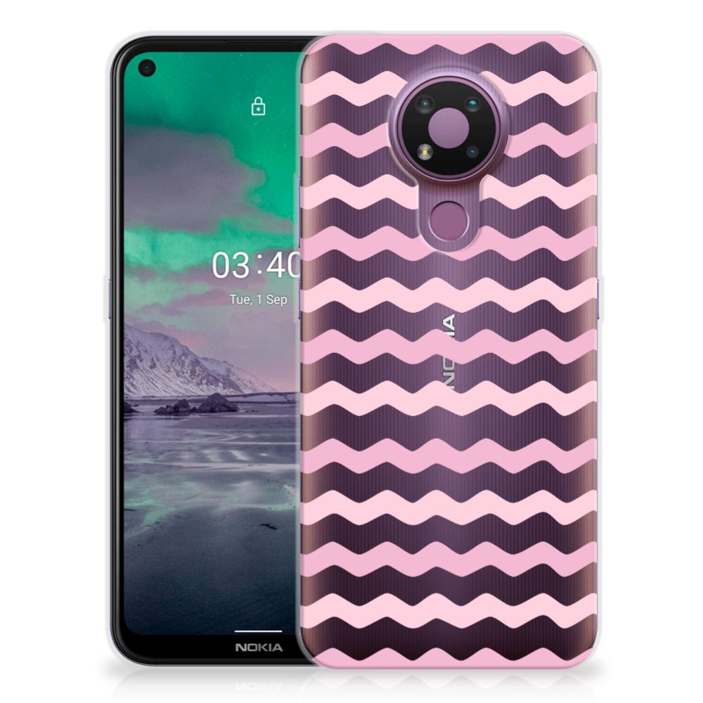 Nokia 3.4 TPU bumper Waves Roze