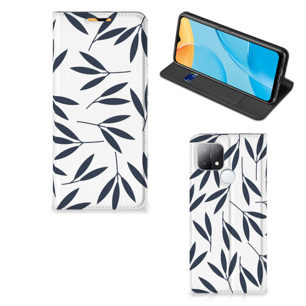 OPPO A15 Smart Cover Leaves Blue - B2C Telecom