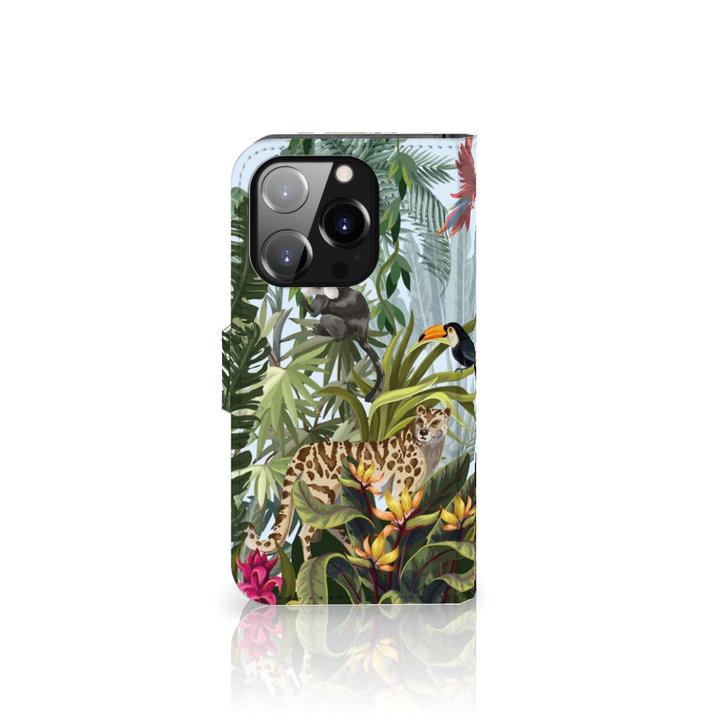 Telefoonhoesje met Pasjes voor iPhone 14 Pro Jungle
