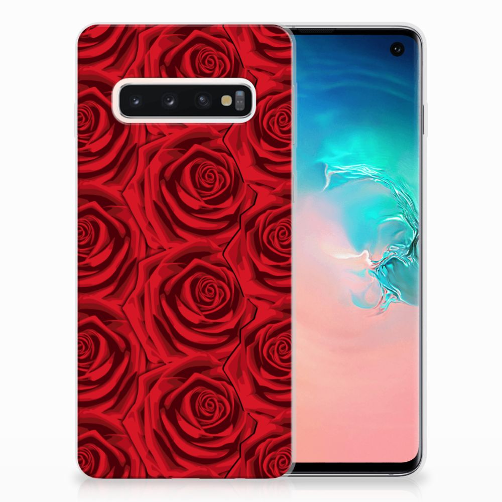 Samsung Galaxy S10 TPU Case Red Roses