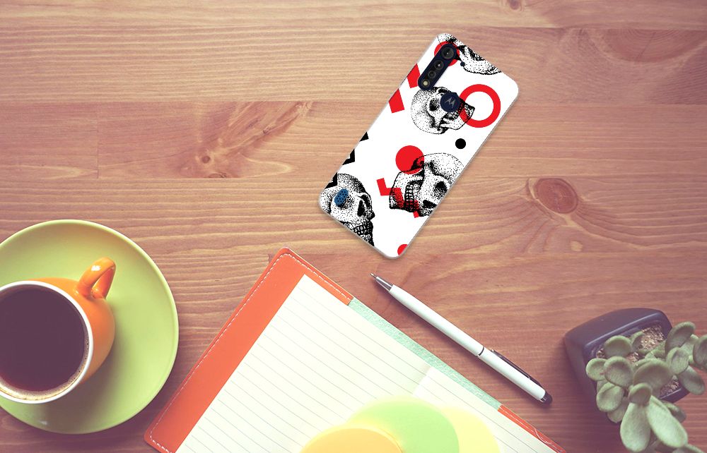 Silicone Back Case Motorola Moto G8 Power Lite Skull Red B2C Telecom