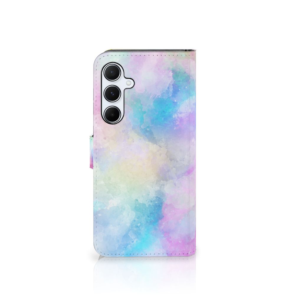 Hoesje Samsung Galaxy A55 Watercolor Light met pastelkleuren en pasjeshouder