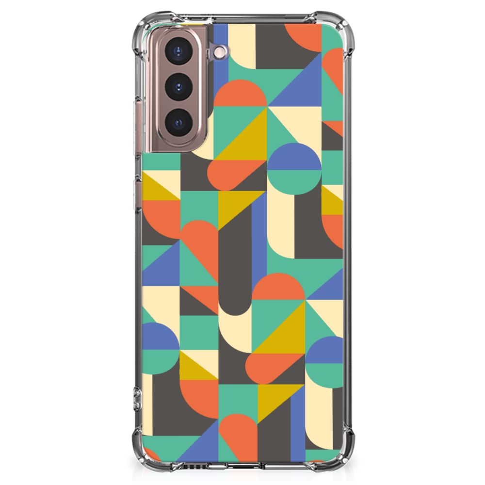 Samsung Galaxy S21 Plus Doorzichtige Silicone Hoesje Funky Retro B2C Telecom
