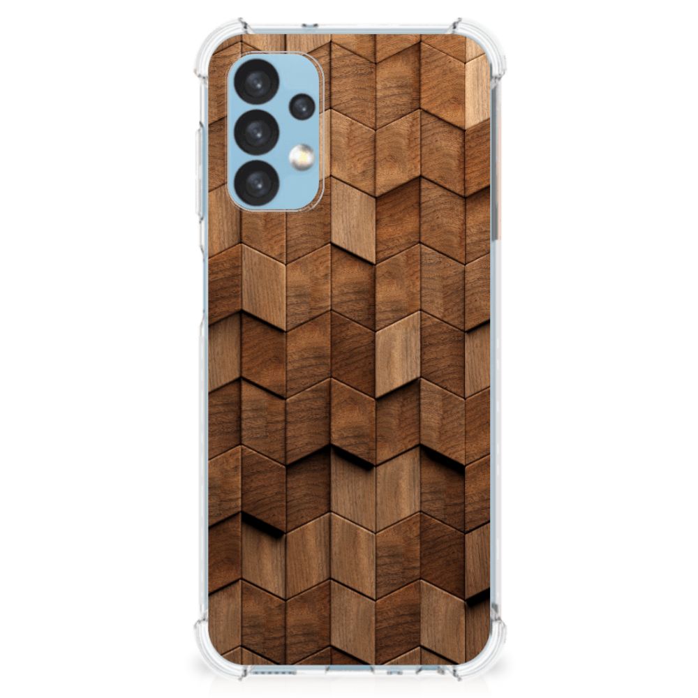 Stevig Telefoonhoesje voor Samsung Galaxy A13 (4G) Wooden Cubes B2C Telecom