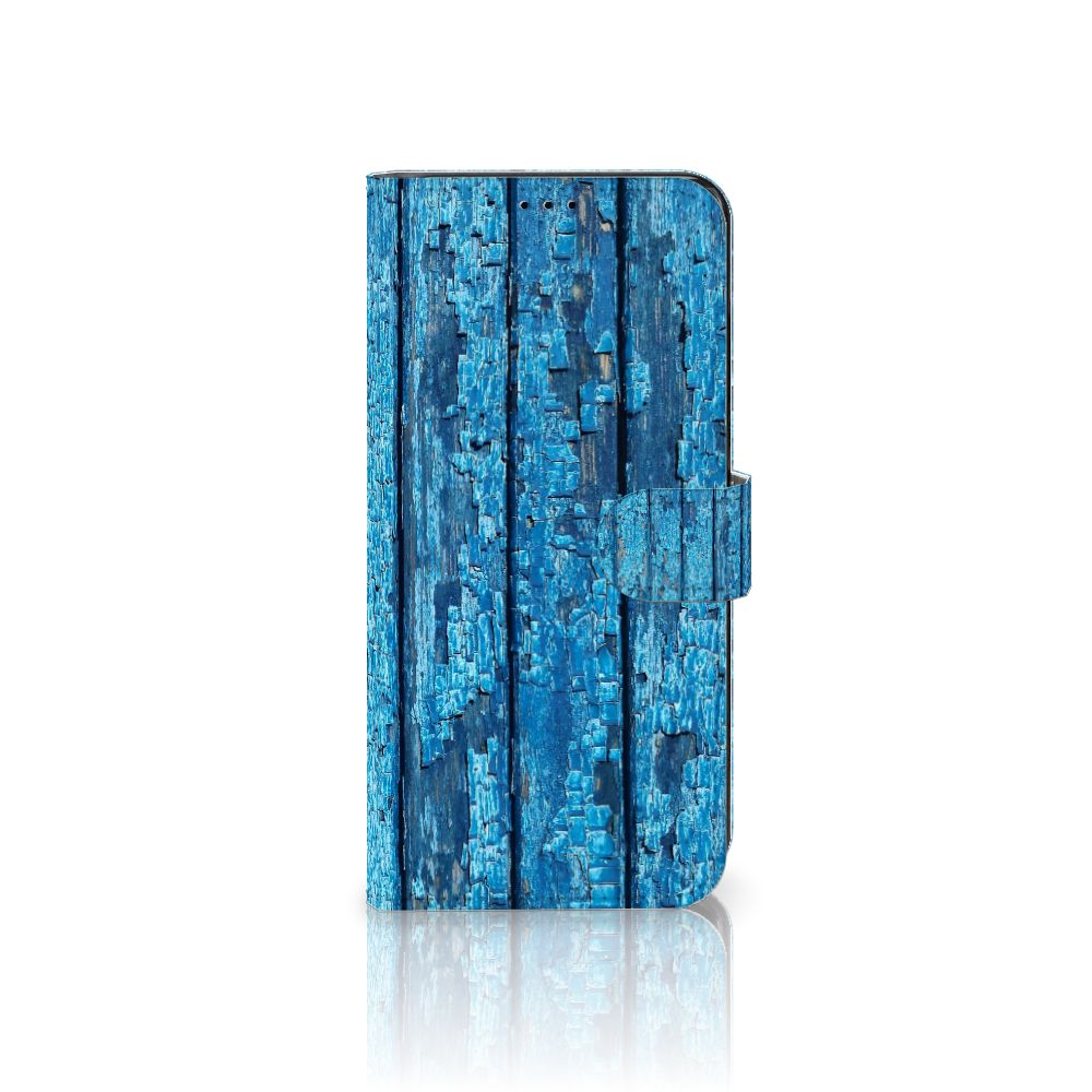 Motorola Edge 30 Pro Book Style Case Wood Blue