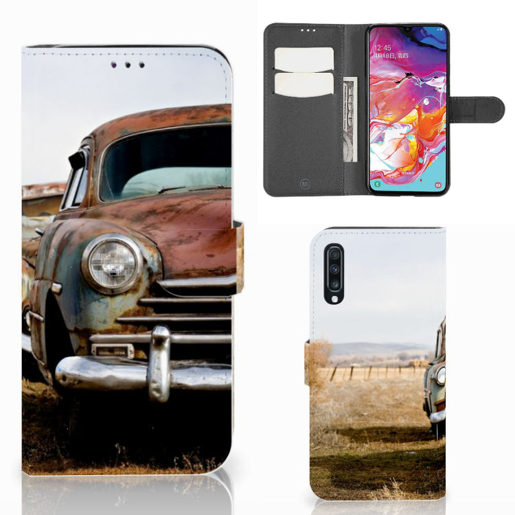 Samsung Galaxy A70 Telefoonhoesje met foto Vintage Auto