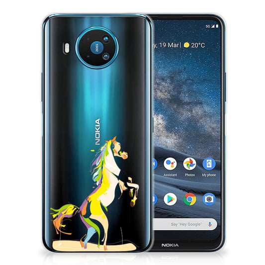 Nokia 8.3 Telefoonhoesje met Naam Horse Color