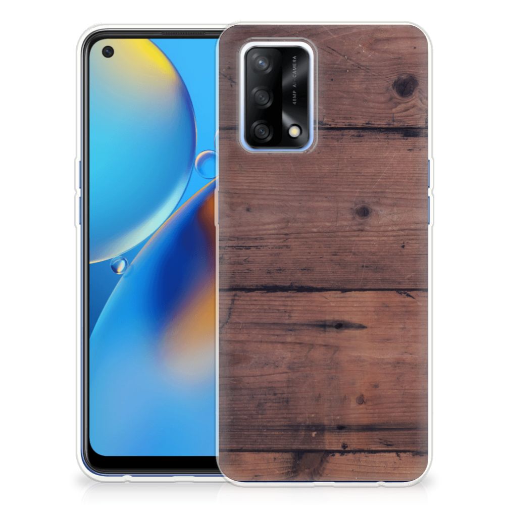 OPPO A74 4G Bumper Hoesje Old Wood