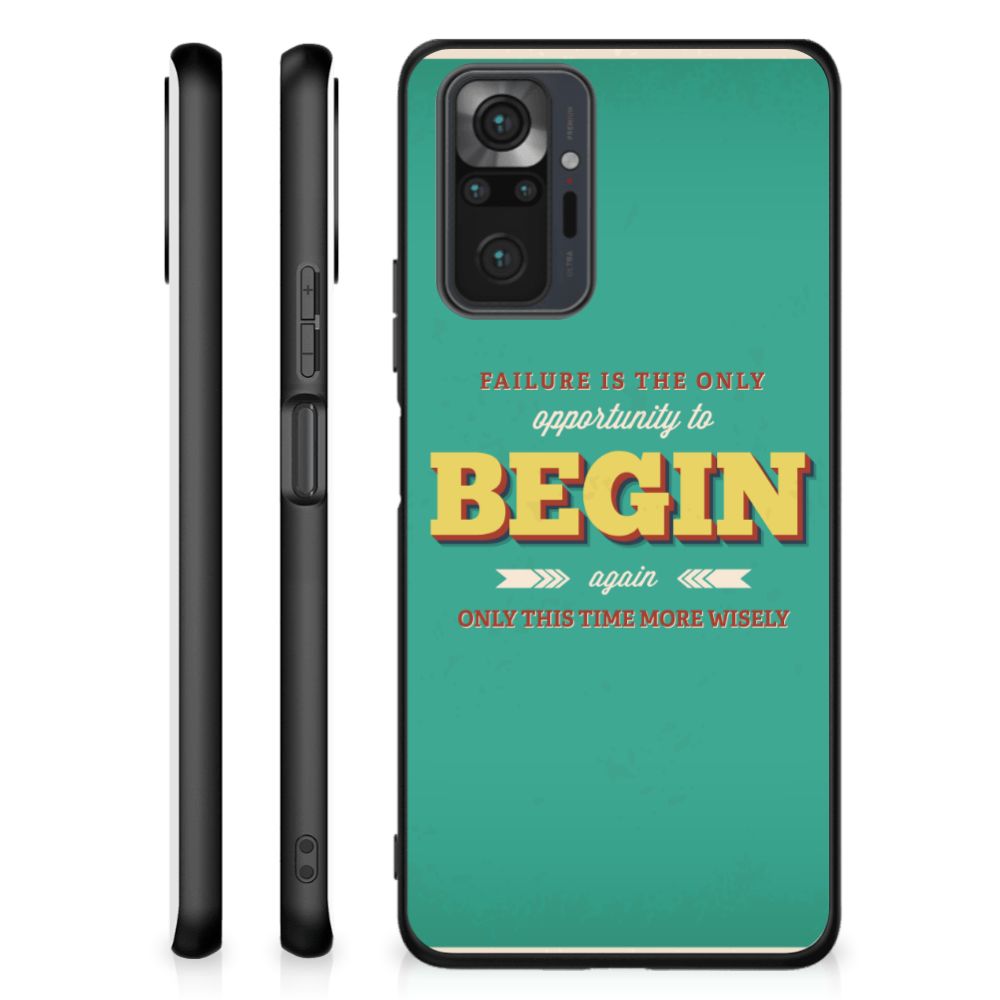 Xiaomi Redmi Note 10 Pro Telefoon Hoesje met tekst Quote Begin