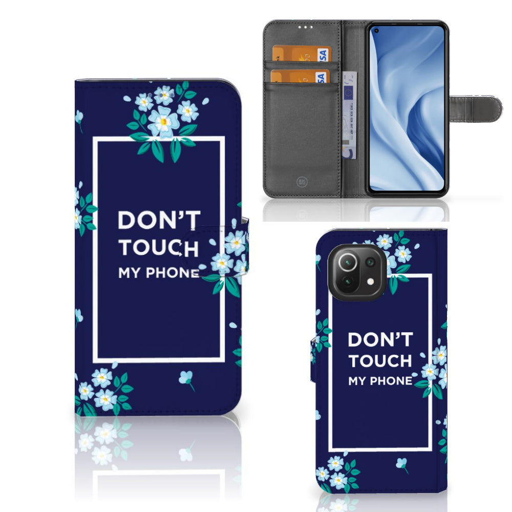 Xiaomi 11 Lite 5G NE | Mi 11 Lite Portemonnee Hoesje Flowers Blue DTMP