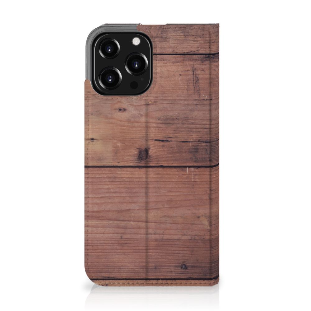 iPhone 13 Pro Max Book Wallet Case Old Wood - B2C Telecom