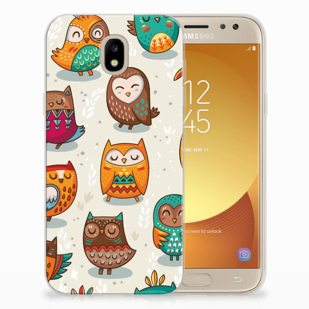 Samsung Galaxy J5 2017 TPU Hoesje Vrolijke Uilen