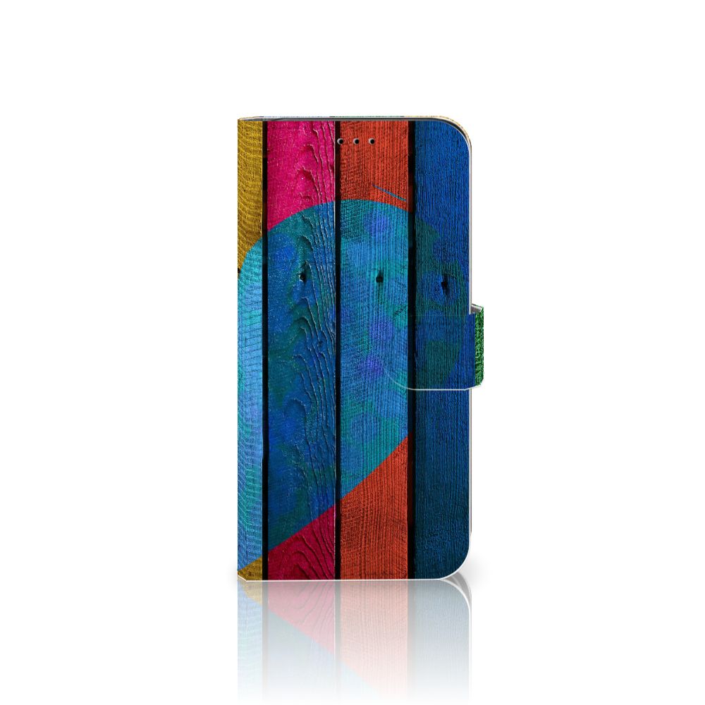 Apple iPhone 11 Pro Max Book Style Case Wood Heart - Cadeau voor je Vriend