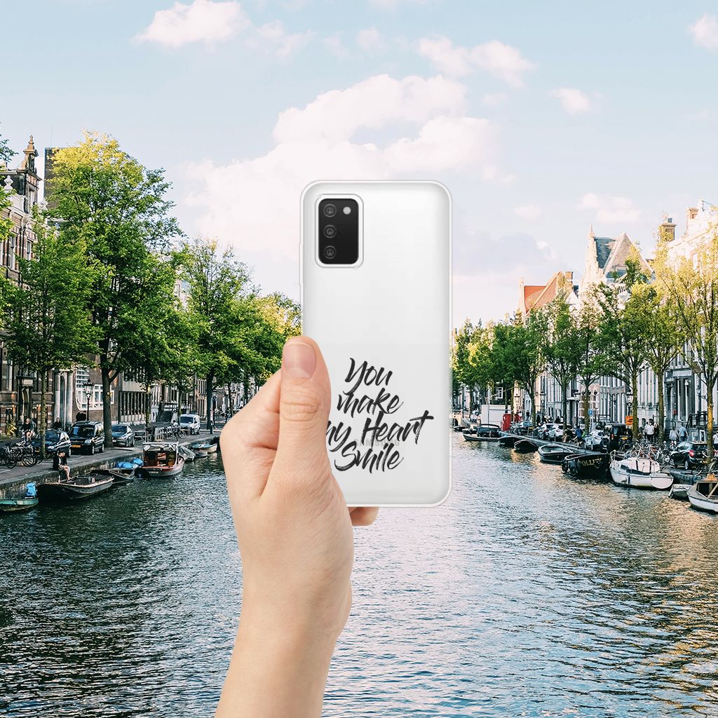 Samsung Galaxy A03S Siliconen hoesje met naam Heart Smile