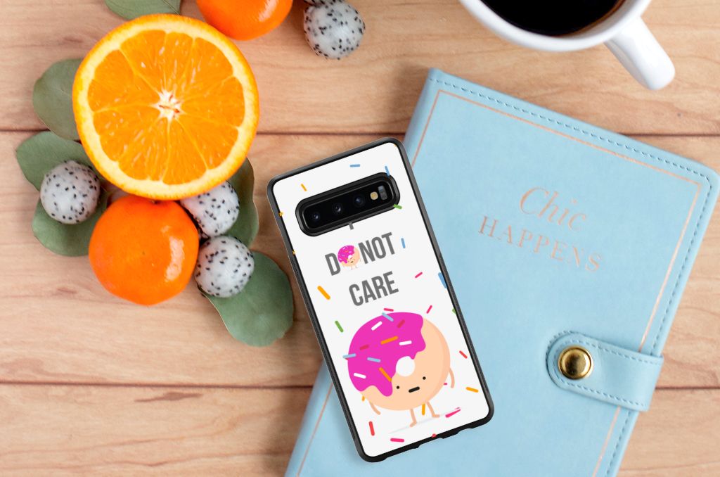 Samsung Galaxy S10+ Silicone Case Donut Roze