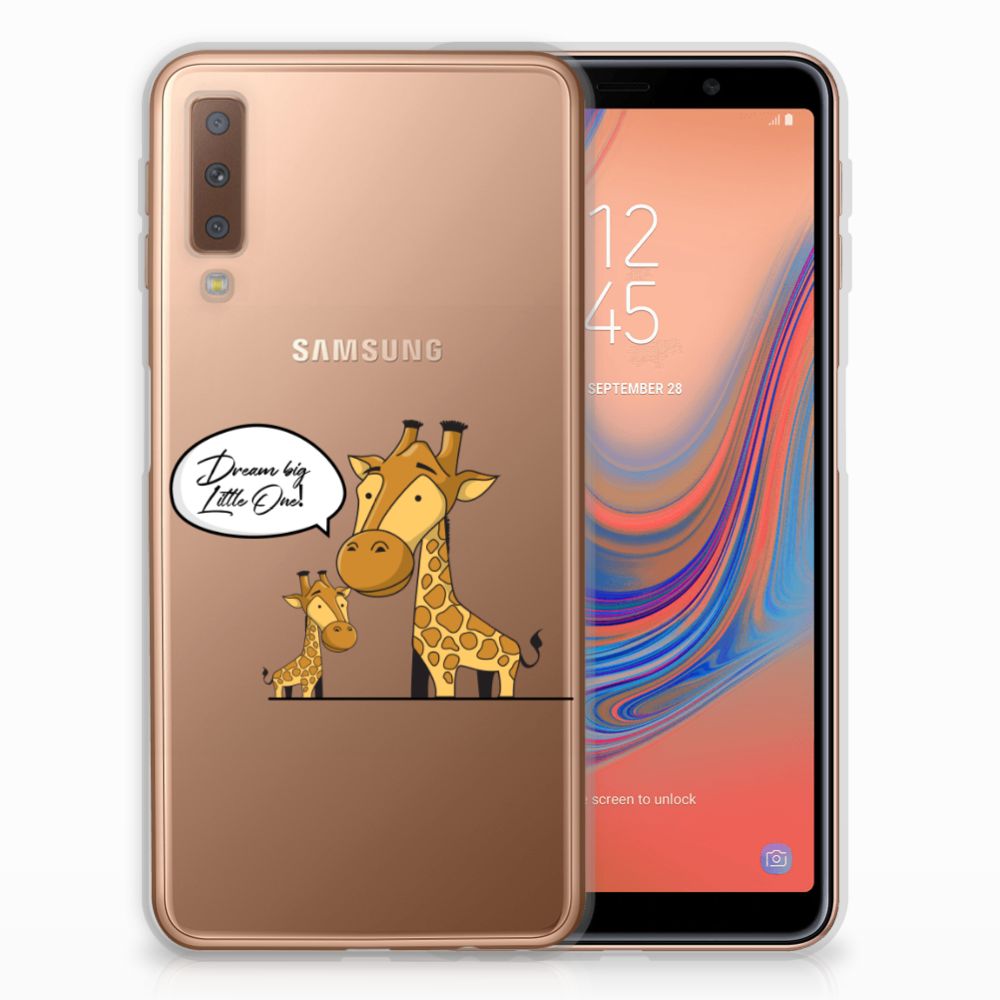 Samsung Galaxy A7 (2018) Telefoonhoesje met Naam Giraffe