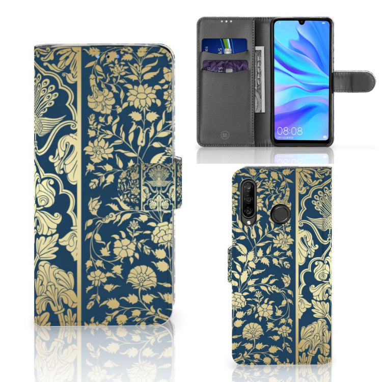 Huawei P30 Lite (2020) Hoesje Beige Flowers