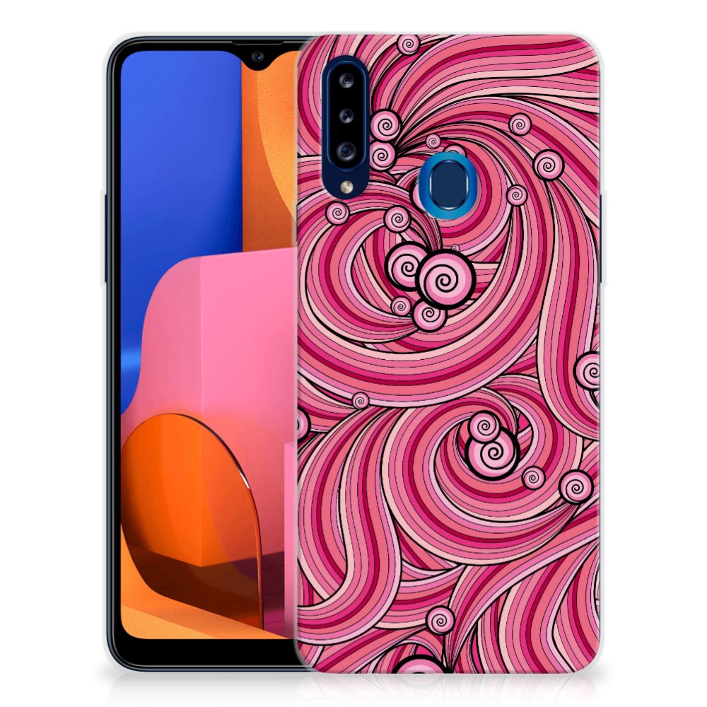 Samsung Galaxy A20s Hoesje maken Swirl Pink B2C Telecom
