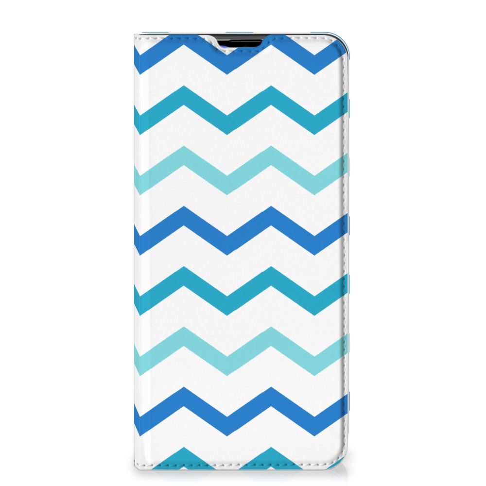 Samsung Galaxy A20s Hoesje met Magneet Zigzag Blauw - B2C Telecom