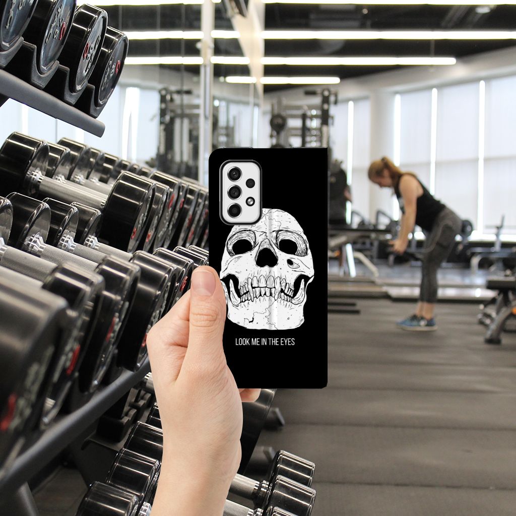 Mobiel BookCase Samsung Galaxy A73 Skull Eyes - B2C Telecom