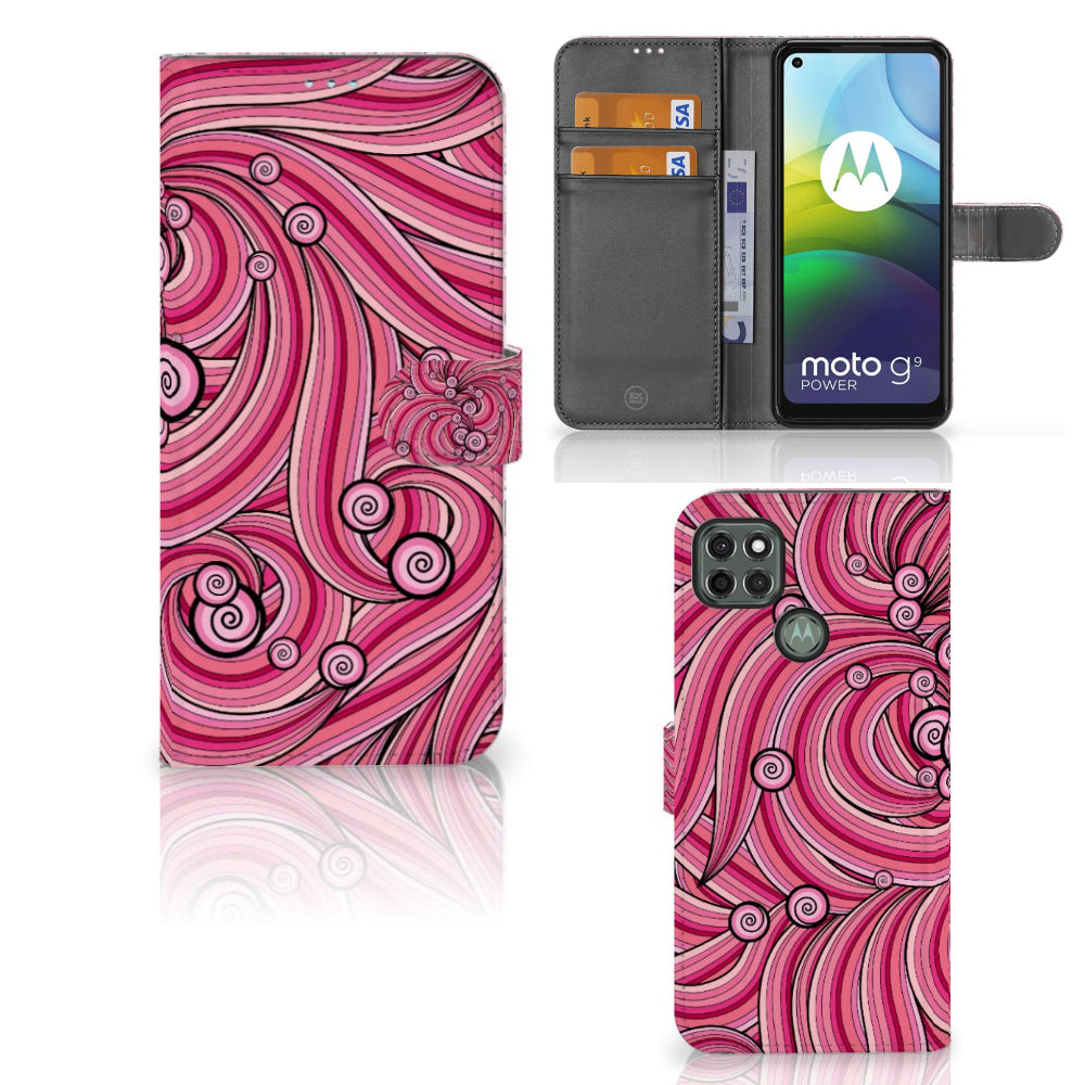 Motorola Moto G9 Power Hoesje Swirl Pink