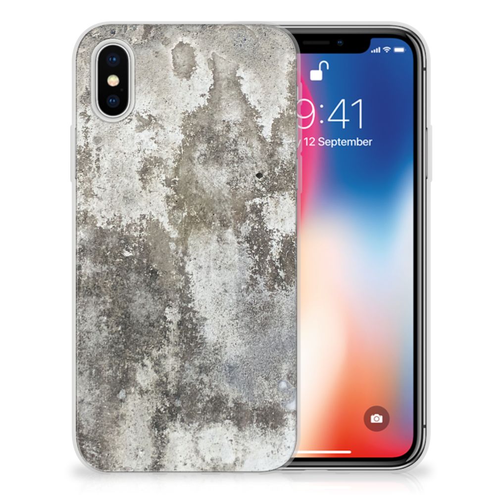 Apple iPhone X | Xs TPU Siliconen Hoesje Beton Print