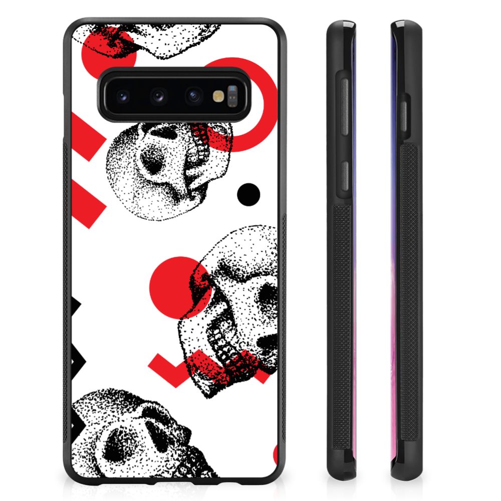 Mobiel Case Samsung Galaxy S10+ Skull Red