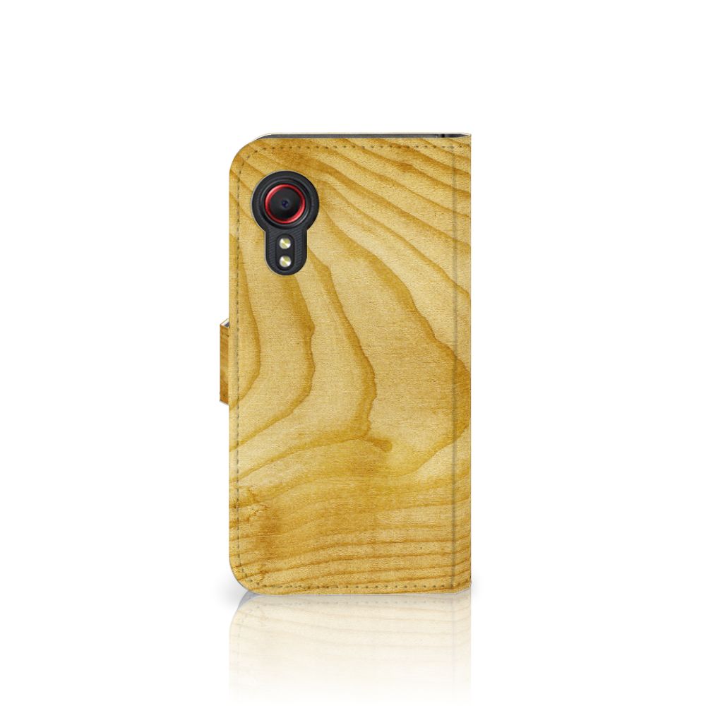 Samsung Galaxy Xcover 5 Book Style Case Licht Hout