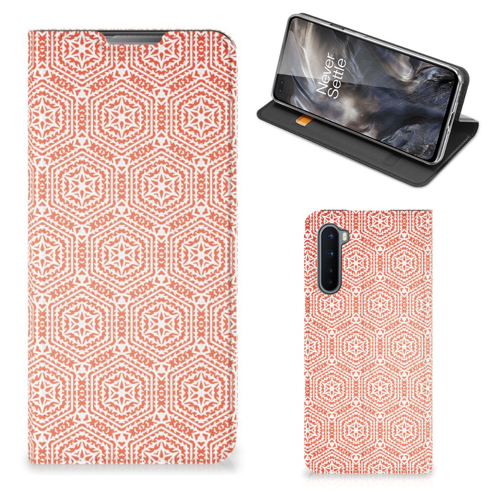 OnePlus Nord Hoesje met Magneet Pattern Orange