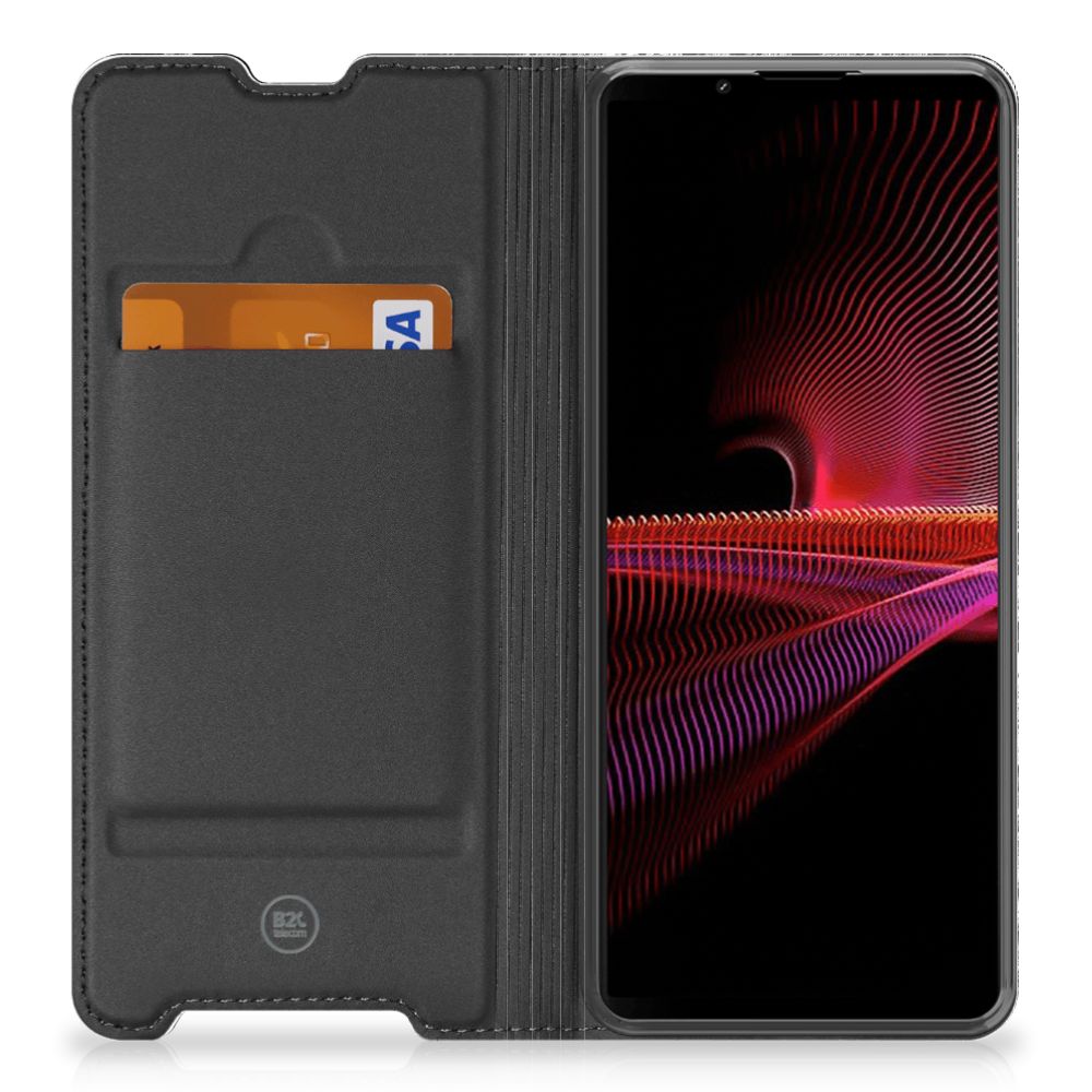 Book Wallet Case Sony Xperia 1 III Boomschors Grijs