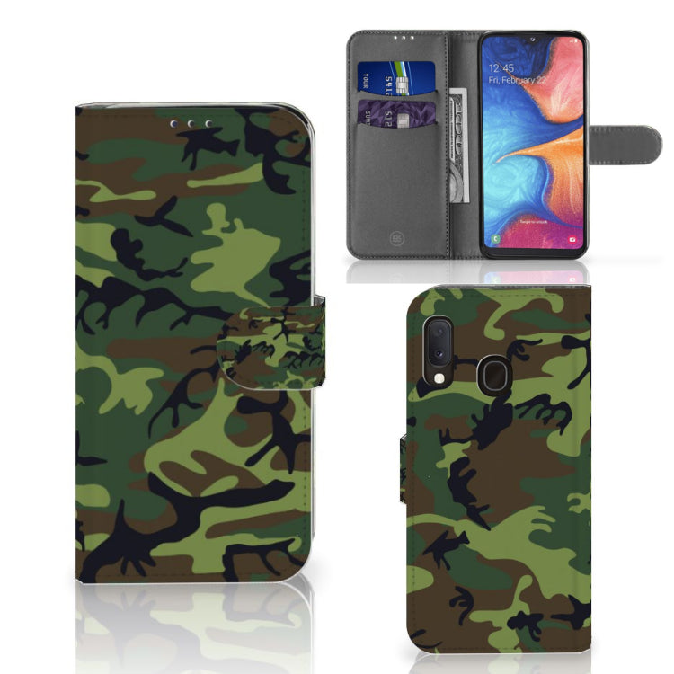 Samsung Galaxy A20e Telefoon Hoesje Army Dark