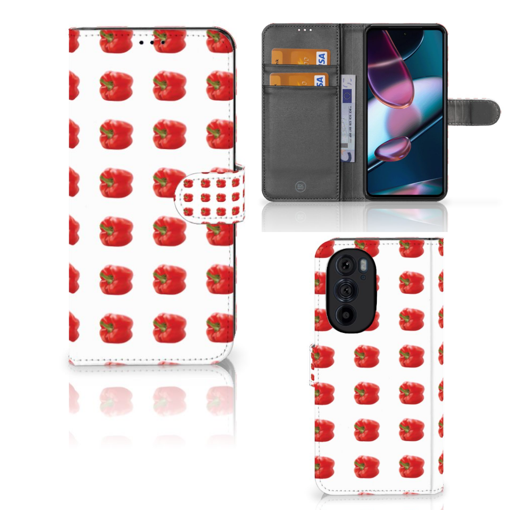 Motorola Edge 30 Pro Book Cover Paprika Red