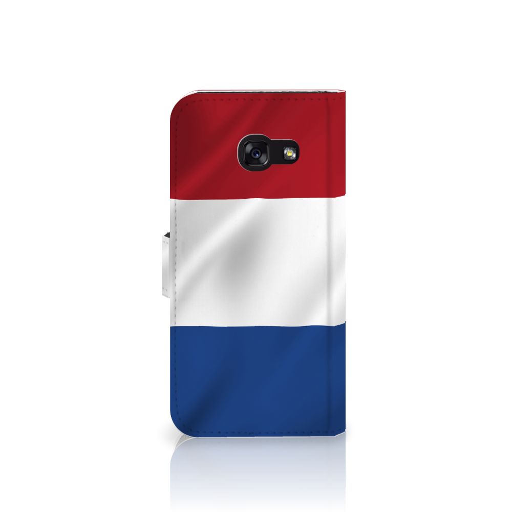 Samsung Galaxy A5 2017 Bookstyle Case Nederlandse Vlag in artistiek ontwerp met de Nederlandse vlag.