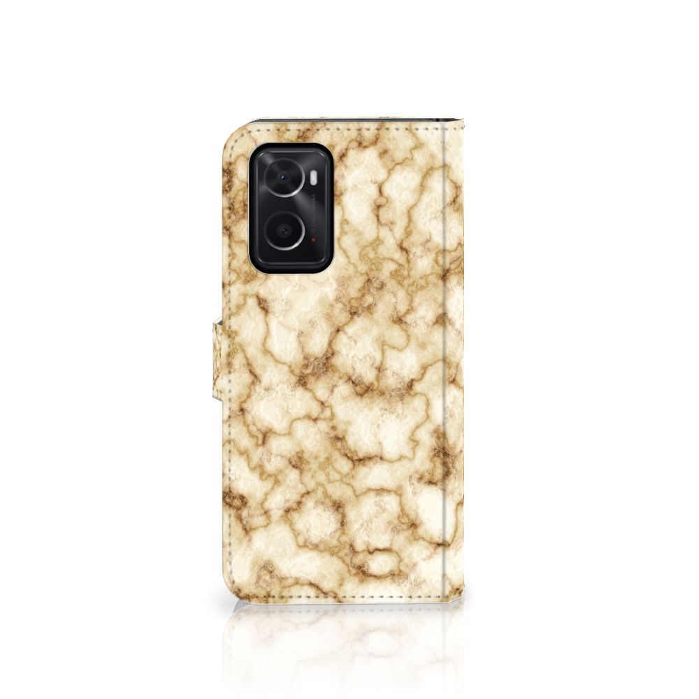 OPPO A76 | A96 Bookcase Marmer Goud