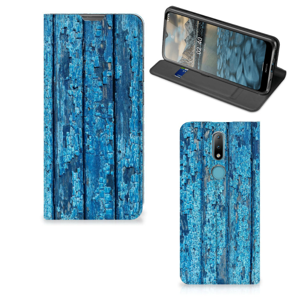 Nokia 2.4 Book Wallet Case Wood Blue