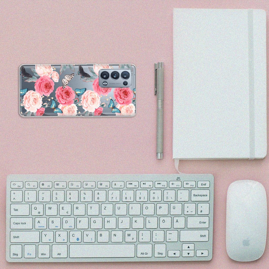 OPPO Reno 6 Pro Plus 5G TPU Case Butterfly Roses B2C Telecom