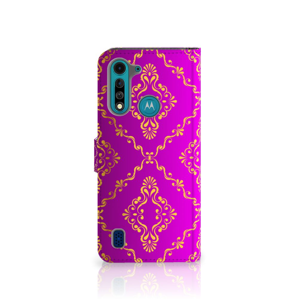 Wallet Case Motorola G8 Power Lite Barok Roze