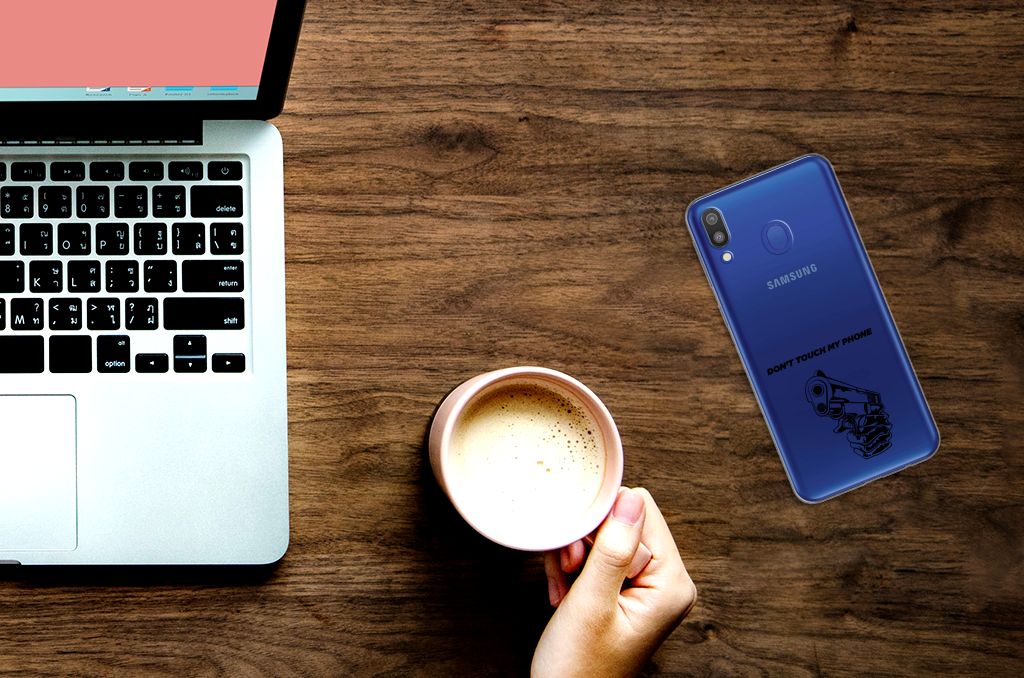 Samsung Galaxy M20 (Power) Silicone-hoesje Gun Don't Touch My Phone