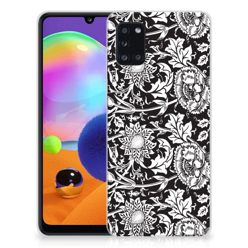 Samsung Galaxy A31 TPU Case Black Flowers