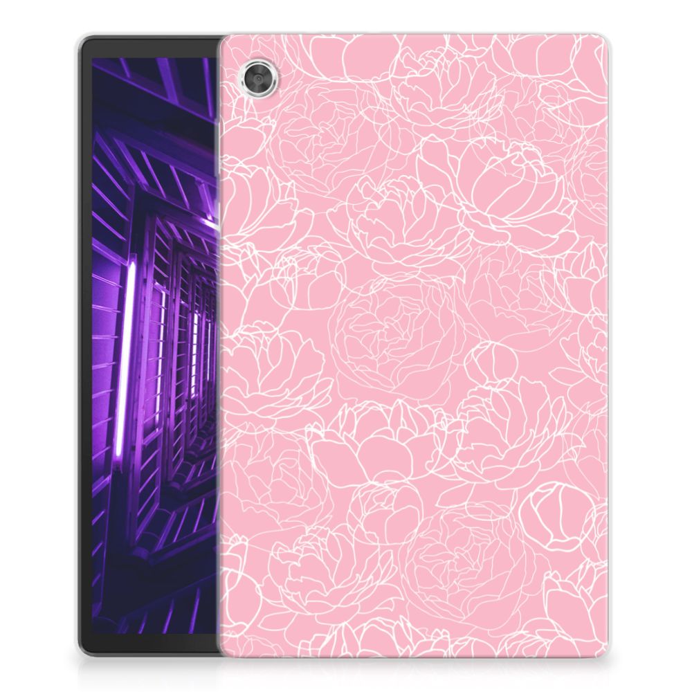 Lenovo Tab M10 Plus Siliconen Hoesje White Flowers - B2C Telecom