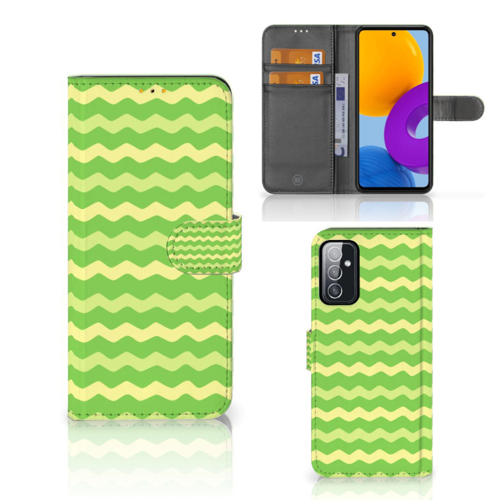 Samsung Galaxy M52 Telefoon Hoesje Waves Green