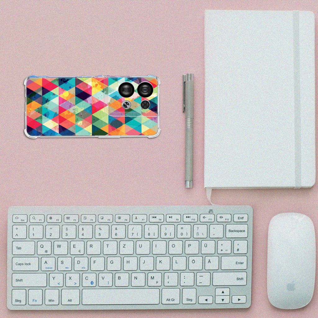 OPPO Reno8 Doorzichtige Silicone Hoesje Geruit B2C Telecom