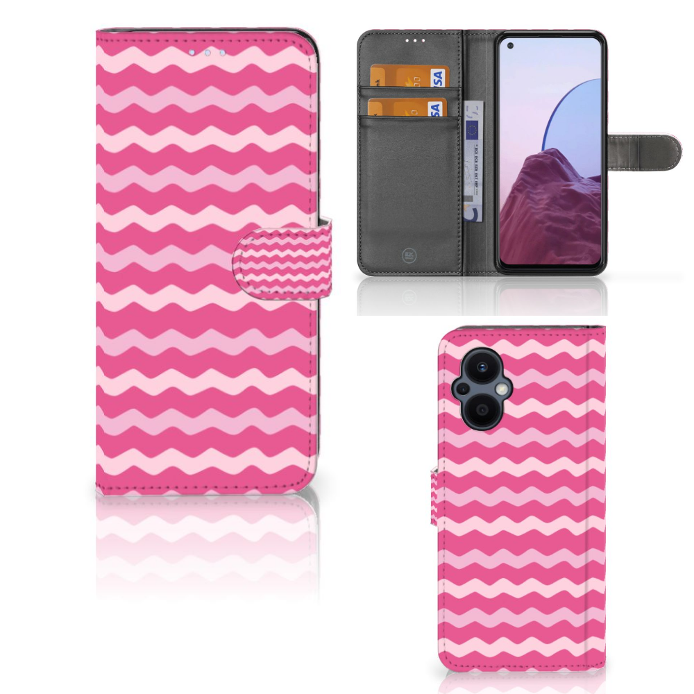 OPPO Reno 8 Lite | OnePlus Nord N20 Telefoon Hoesje Waves Pink