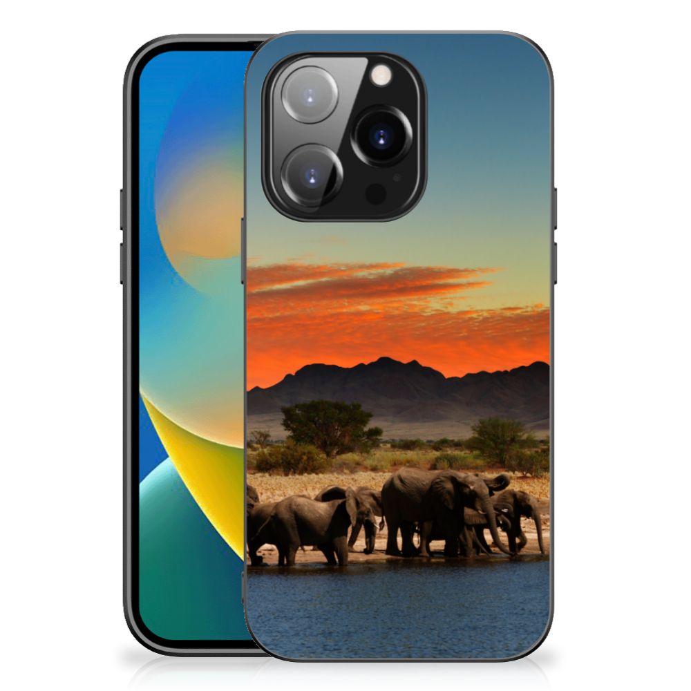 iPhone 14 Pro Dierenprint Telefoonhoesje Olifanten B2C Telecom