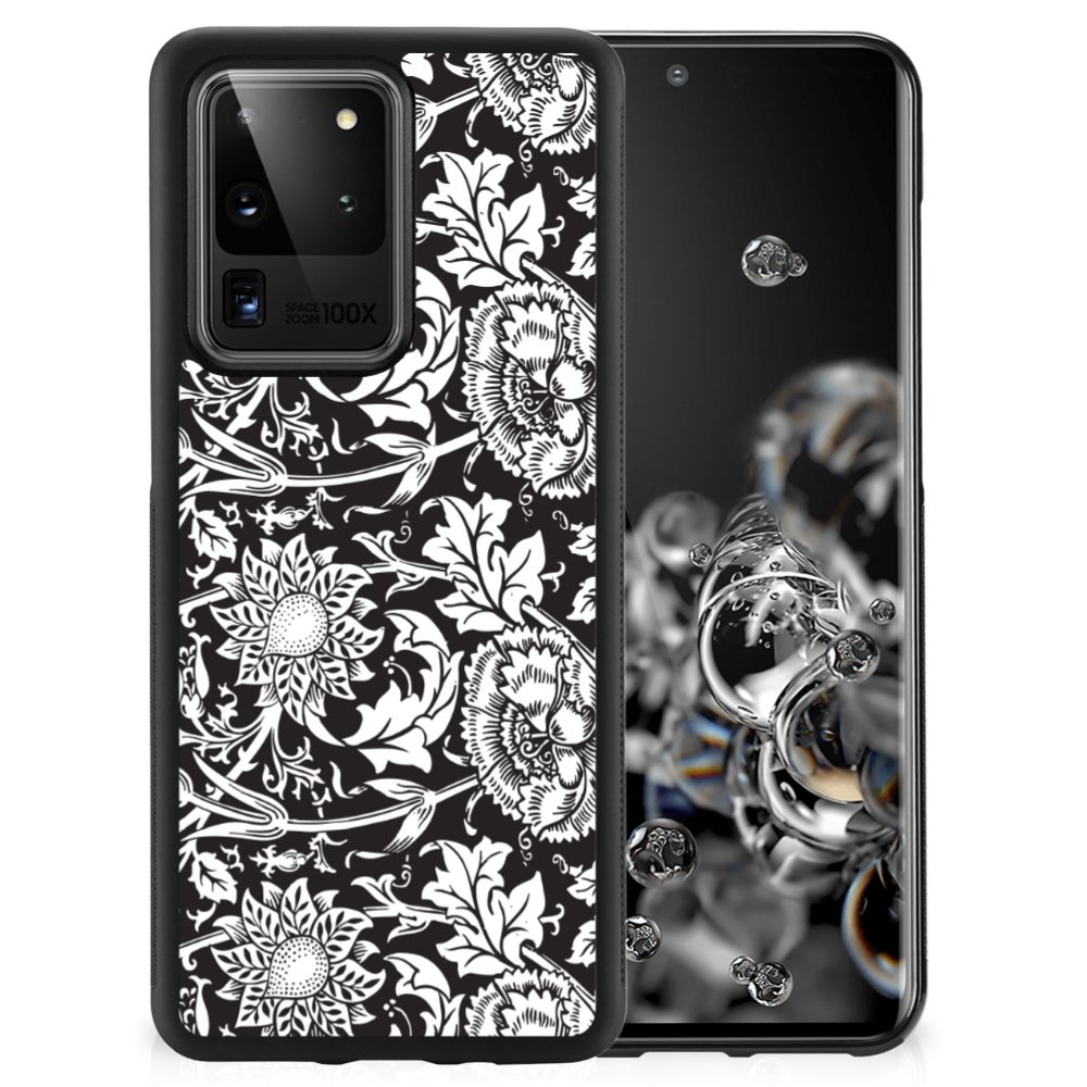 Samsung Galaxy S20 Ultra Skin Case Black Flowers B2C Telecom