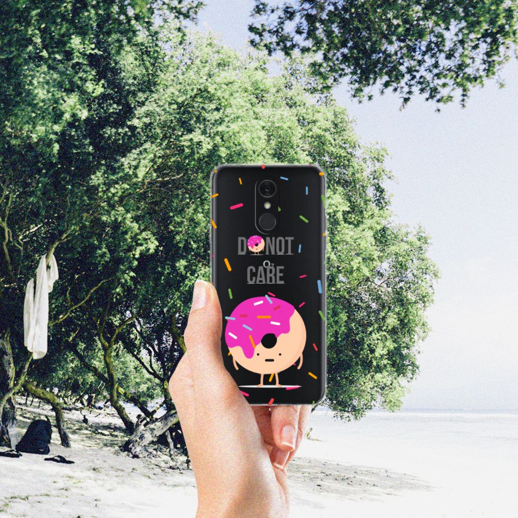 LG Q7 Siliconen Case Donut Roze