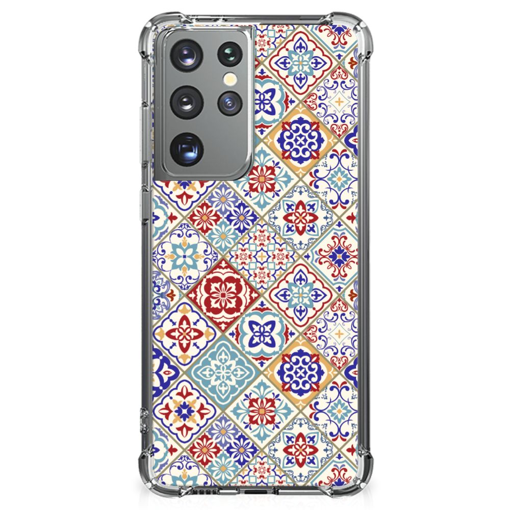 Samsung Galaxy S21 Ultra Anti-Shock Hoesje Tiles Color B2C Telecom