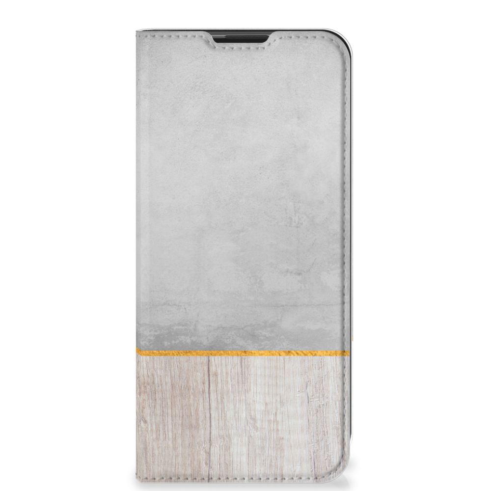 Motorola Moto G9 Play Book Wallet Case Wood Concrete - B2C Telecom